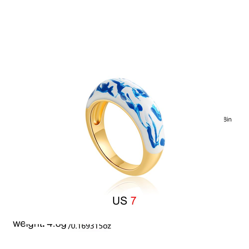 Creative Flower Enamel Heart Hoop Earrings Oil Drip Geometric Star Moon Round Shape Hoop Blue and White Porcelain Drop Jewelry G