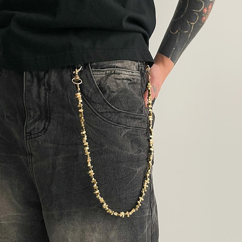 Erkekler İçin Vintage Punk Boncuklu Pantolon Zinciri Havalı Çok Yönlü Kot Pantolon Zinciri Goth Hip Hop Pantolon Zincirleri Giyim Aksesuarları Hediyeler