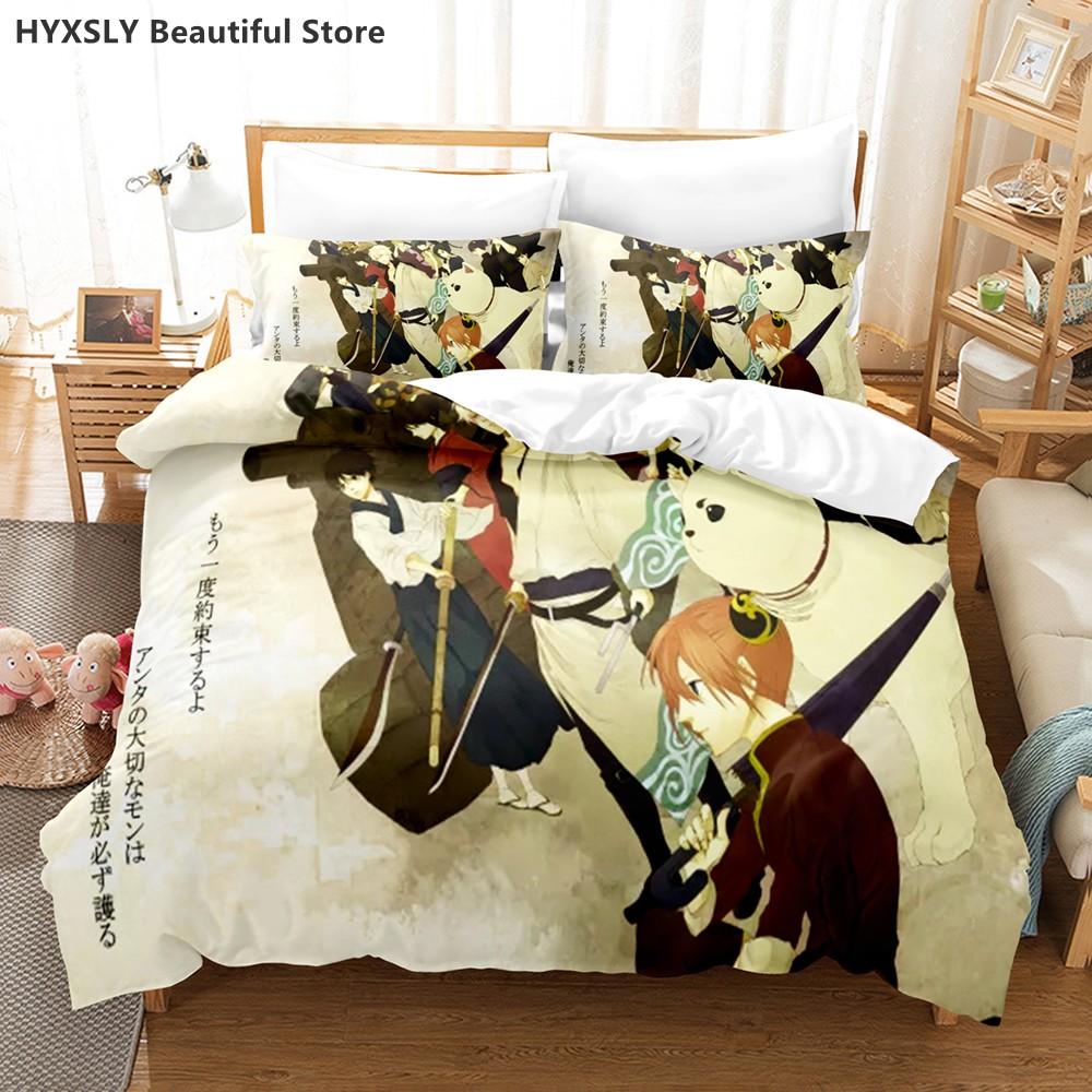 Gintama Ensemble de Literie Housse de Couette Taies d'Oreiller Pour Adultes Enfants Simple Double Complet Queen King Enfants Adolescents Sakata Gintoki Linge de Lit