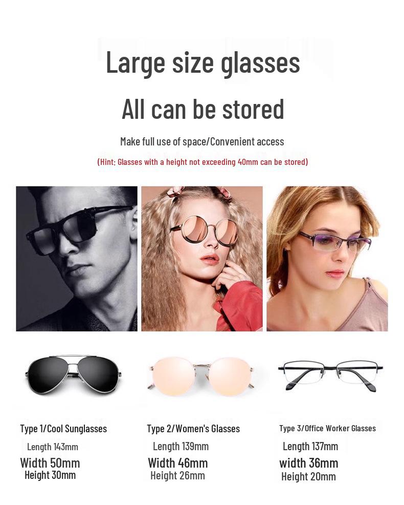 Car Visor Sunglasses Clip: Driver's Eyeglasses Holder and Storage Box