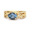London Blue Topaz Celtic Woven Band Ring - 925 Sterling Silver Gold Vermeil