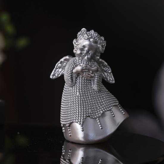 Resin Angel Statue Hug Heart Candlestick Shape Ornament Angel Sculpture