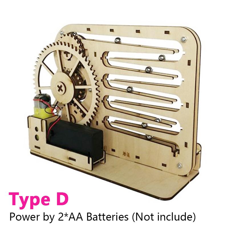 Puzzle en Bois 3D à Assembler Soi-même Mécanique Piste de Billes Engrenages Modèle Kit de Construction Puzzles Scientifiques Steam Jouets Éducatifs Cadeau pour Enfants