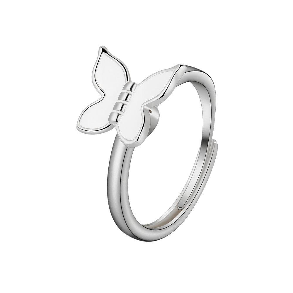 SMJEL Fidget Spinner Anello Ansia per Le Donne Multiplo Fiore di Cristallo Occhio Farfalla Anello Animale Ruota Anti-Stress Matrimonio Jewerly