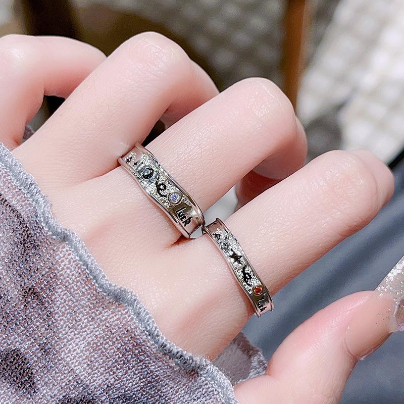Couple Ring Dark Personality Niche Design Open Ring Punk Index Finger Ring