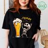 Women T Shirt Monday To Friday Drink Beer Funny Sports Fashion Casual T-shirt Skeleton FRIDAY Beer Graphic Tshirts Women Clothes