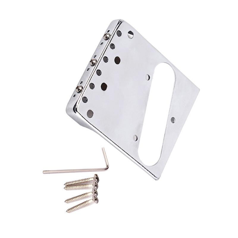 Guitar Bridge Tailpiece 3 Brass Saddles Bridge Vintage Guitar Bridge with Screws Electric Guitar Replacement Part