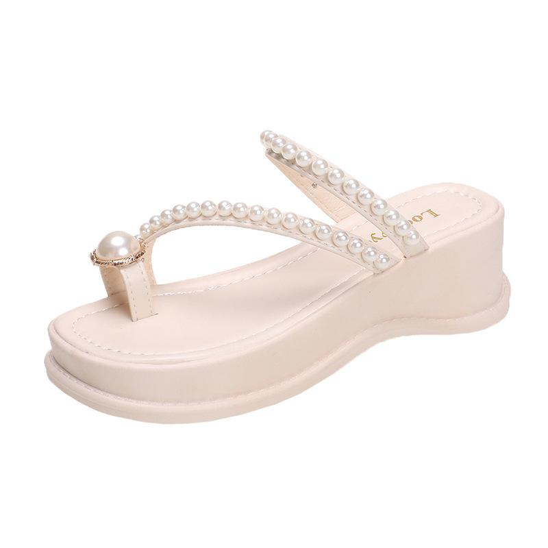 2024 New Versatile Pearl Fashion Matsuke Thick Sole Sandals for Women's Sandals and Slippers for Women's Summer