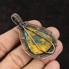 Stachelige Auster Kupfer Türkis Edelstein Anhänger Kupferdraht umwickelter Anhänger Handgefertigter Schmuck Designerschmuck Geschenk Kupferanhänger für Frauen