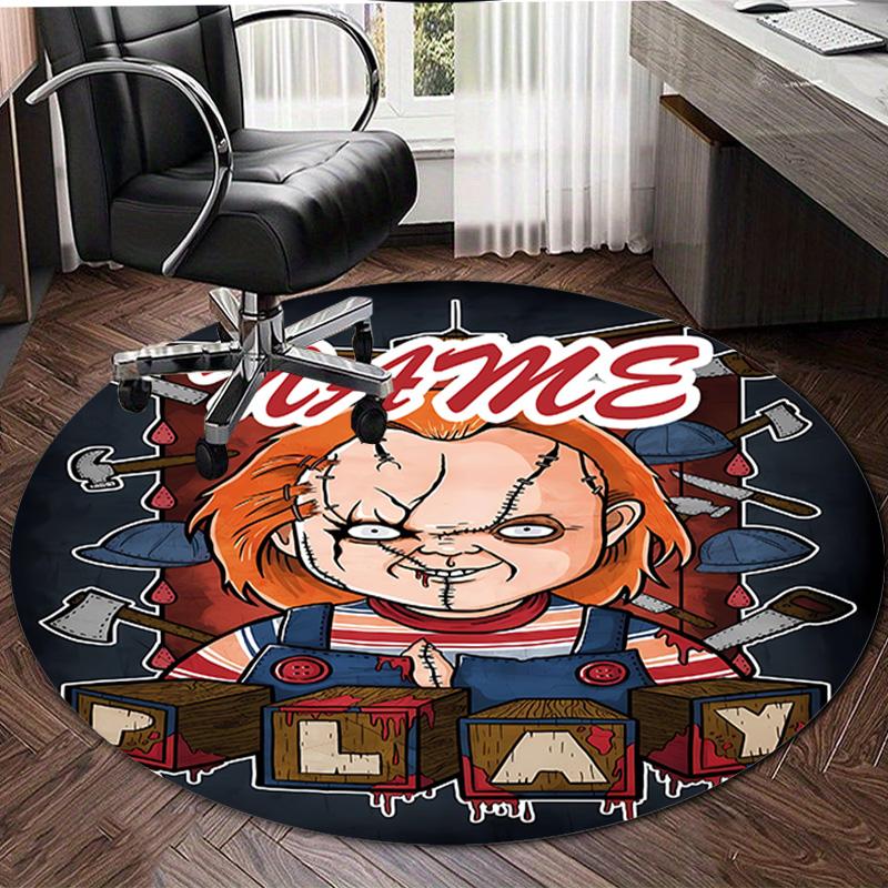 Personalized C-Chucky Round Chair Office Rug - Perfect for Mat, Office Chair & More - Ideal Gift for Birthdays and Holidays