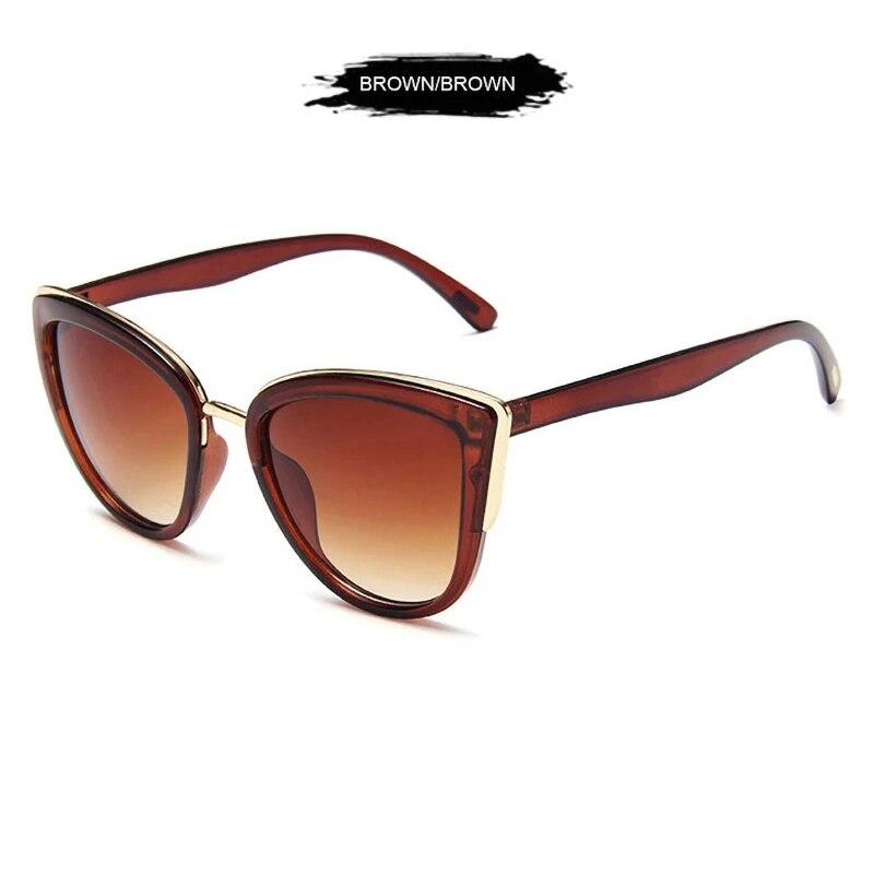 Klasické Cat Eye Dámské Sluneční brýle Vintage Antireflexní sluneční brýle Dámská móda Leopardí Řidičské Stínidla UV400