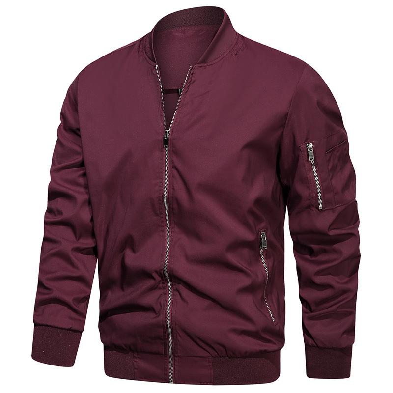 USA Size Men's Lightweight Bomber Jacket for Spring Autumn Casual Flight Pilot Varsity Baseball Coat