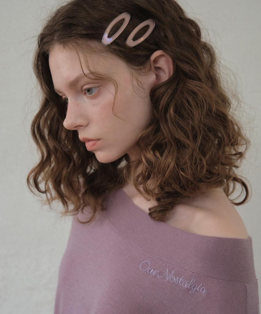 Aueonoseuteljia Lettering Boatneck Knit_Vintage Purple(Oc26Kn17)
