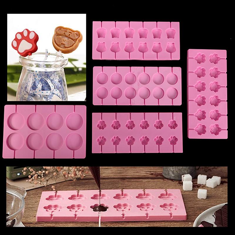 1 Stuk Siliconen Lolly Vorm Set Met 12 Stuks Lolly Zuigstokjes Snoepvorm Zuigstok Vormen En Chocolade Hard Snoep Vorm