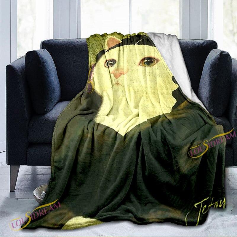 Kreslená deka s roztomilým kočičím vzorem Teplá deka Super měkká flanelová deka Plyšová deka do postele pro dospělé a děti Postel nebo pohovka