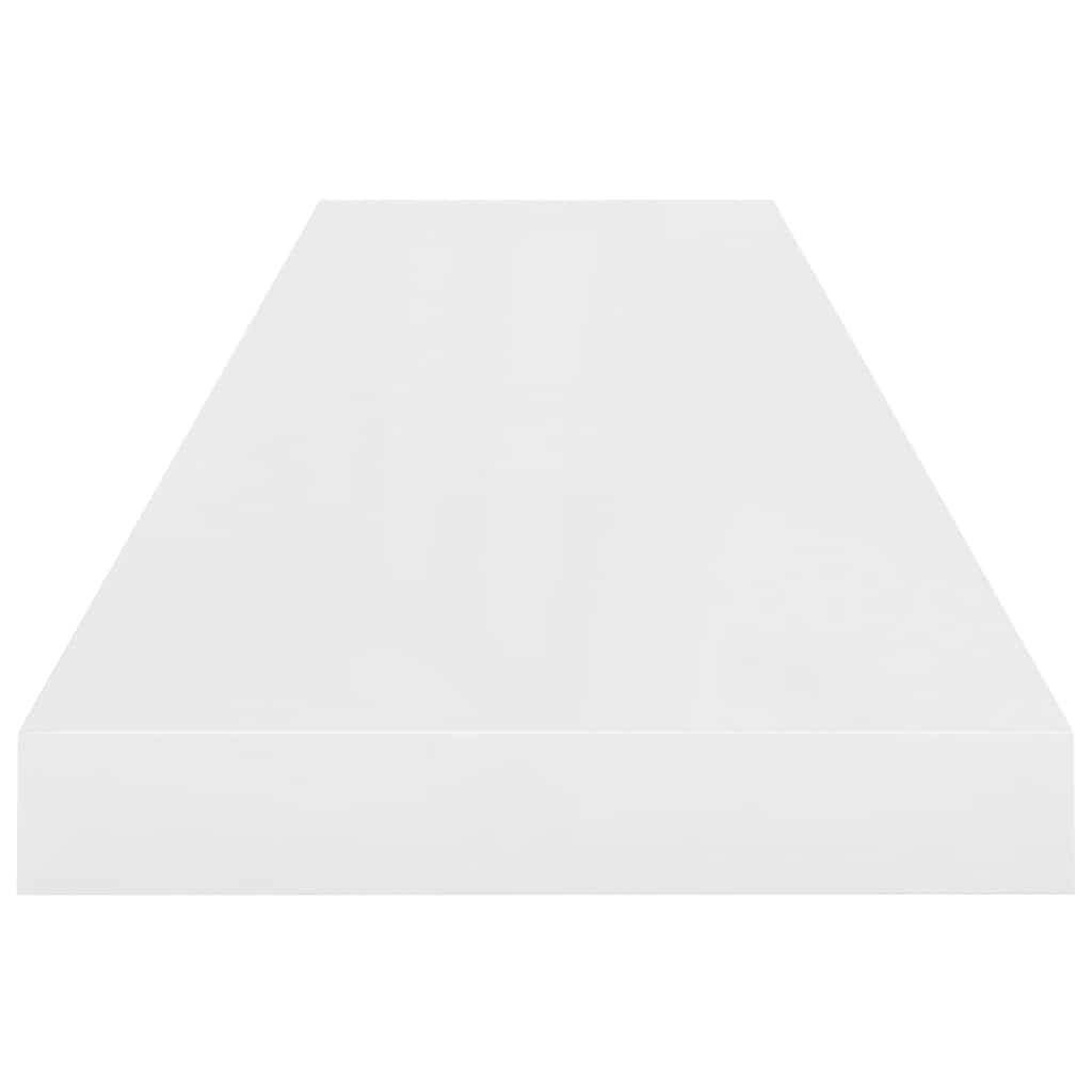 Floating Shelf High Gloss White 90 x 23.5 x 3.8 cm MDF