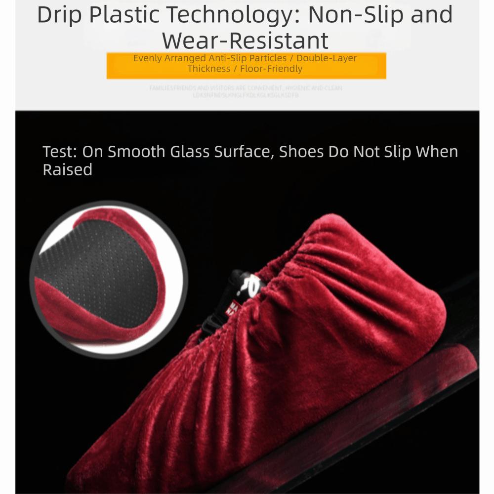 3Pairs Reusable Non Slip Shoe Covers Velvet Durable Short Fabric Overshoes Slip-on Soft Booties Cover Indoor Use