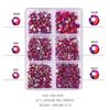 Nail Art Plat Gemengde Kleur AB Porselein Wit Champagne 6 Raster Nagelsieraden Stickers DIY Nagelsieraden