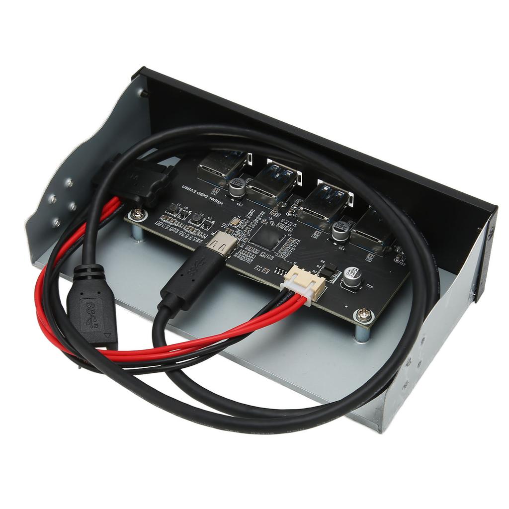 USB 3.2 Front Panel Hub 5.25in 4 Ports 10Gbps Stable Plug and Play Optical Drive Front Panel for