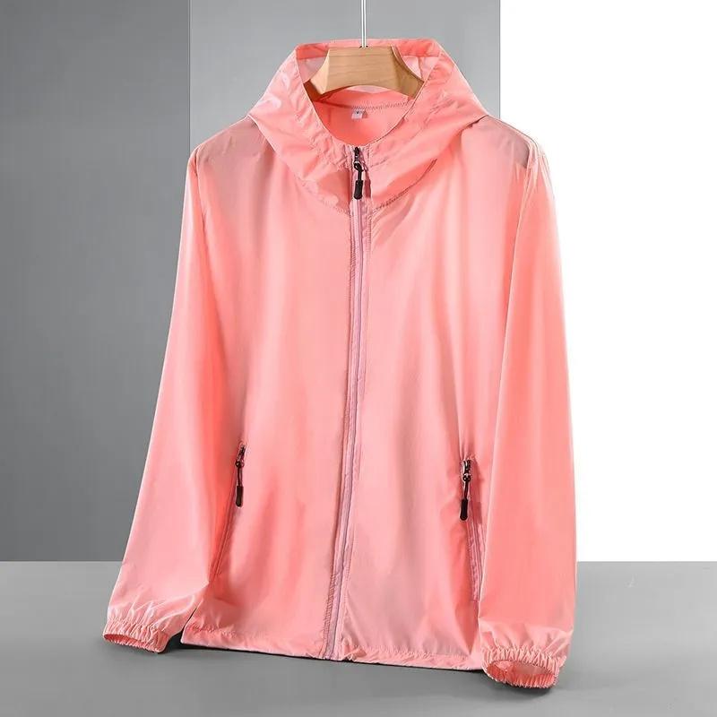 Fashion Hooded Windbreaker Jacket Women Men Sun Protection Jacket Zipper Bomber Jacket Casual Thin Coat Outerwear