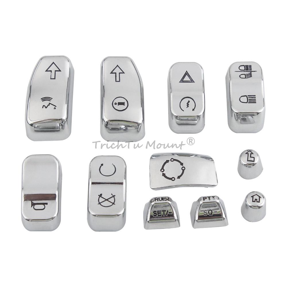 Motorcycle Black Hand Control Switch Button Caps Cover Kit For Electra Glide Standard FLHT Street Glide Special FLHXS 2014-2022