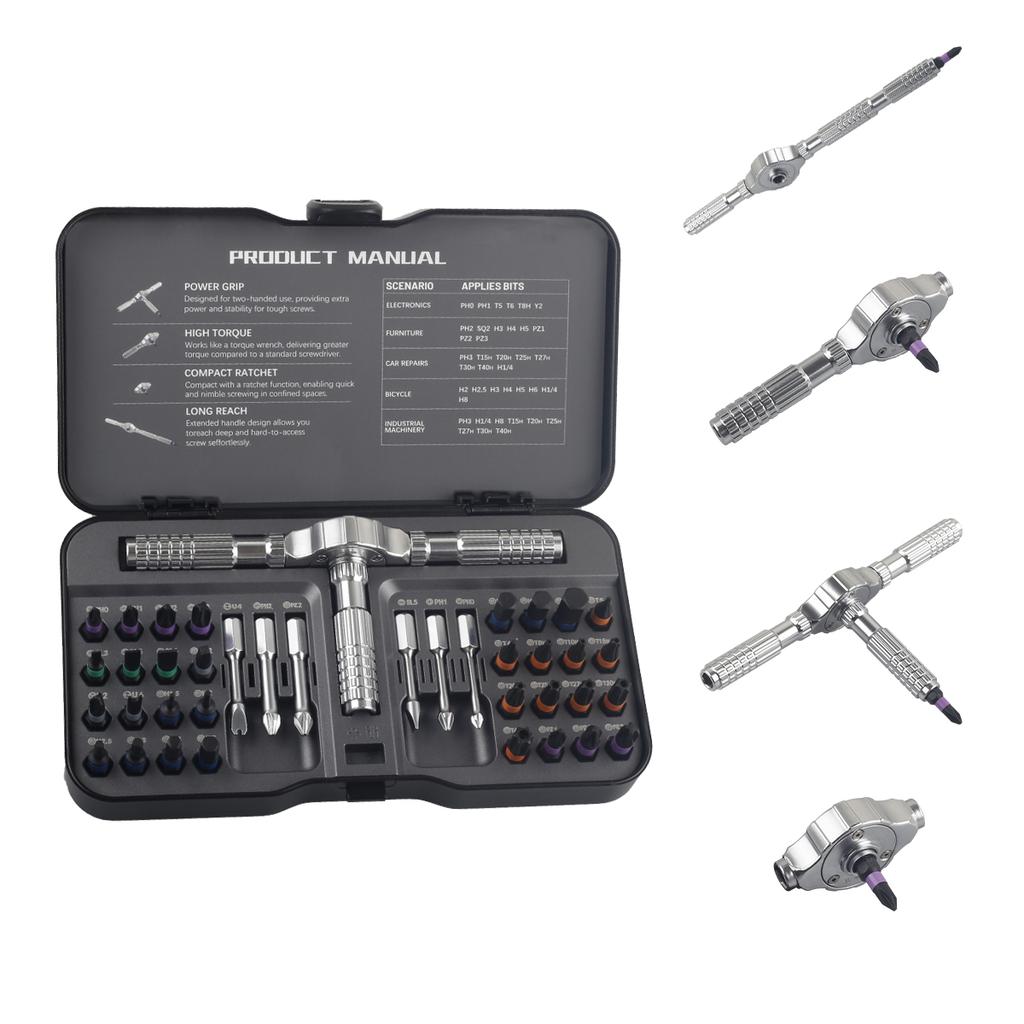40 In 1 Magnetic Screwdriver Set DIY Ratchet Mini Screwdriver Set Removable Self-assembly Precision Screwdriver Kit Magnetic