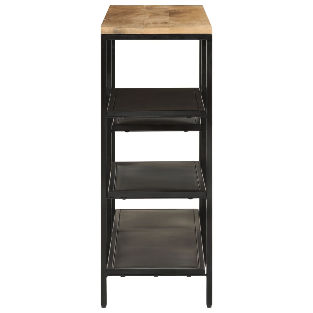 Console Table 110x30x75 Cm Rough Solid Mango Wood and Iron