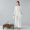 Spring and Summer Chinese Style Yoga Clothes Suit Long-sleeved Top + Loose Wide-leg Pants Two-piece Exercise Clothes