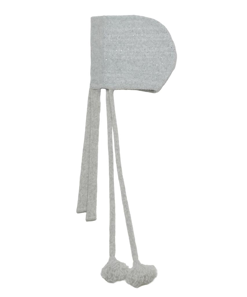 Taibseobiseu Fluffy Sequin Strap Hat [Light Gray]