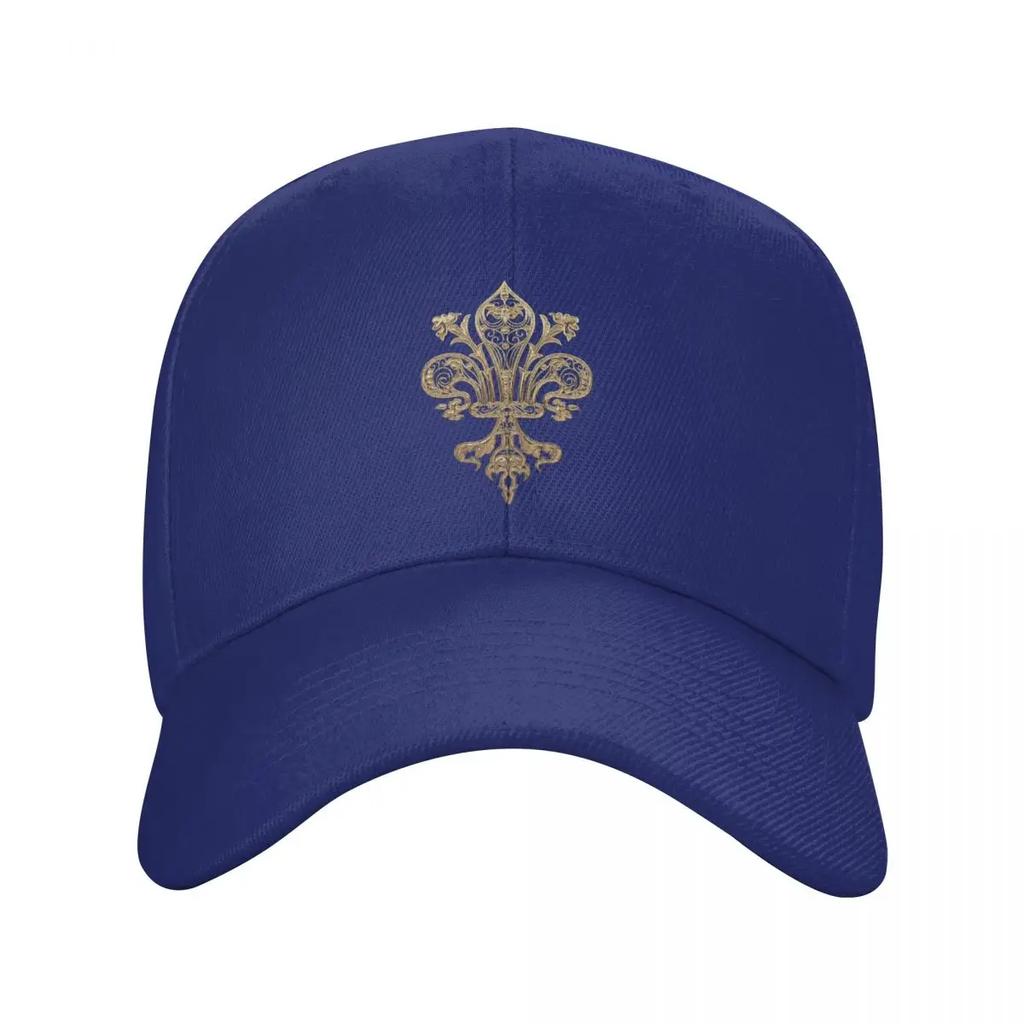 Personalized Gold Filigree Fleur De Lis Baseball Cap Sports Unisex WoUnisexs Adjustable FleurDeLys Lily Flower Dad Hat Spring