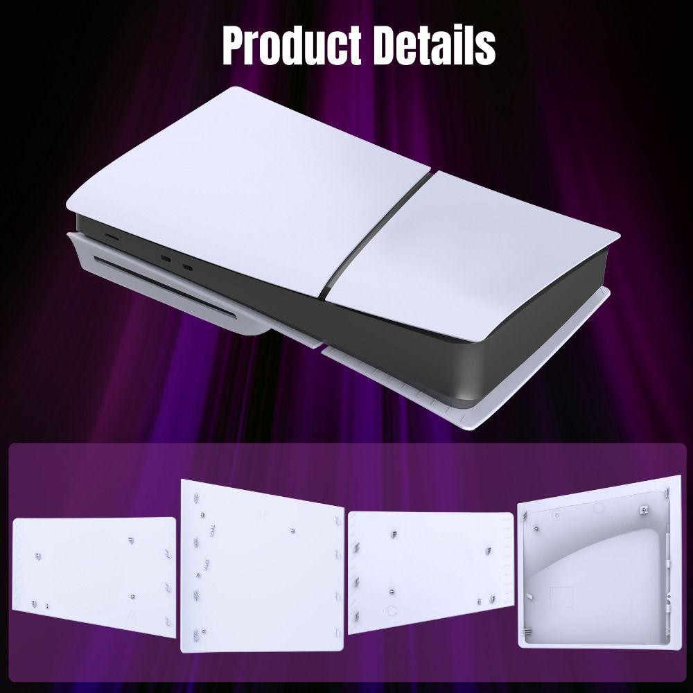 Premium Hard White Panels Replacement ABS Side Disc Plate One Parts Faceplate Cover for PS5 Slim Disc Digital