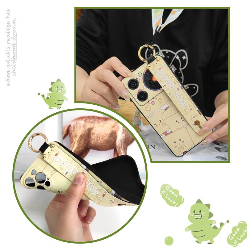 Étui de téléphone à bracelet en silicone pour ZTE Nubia Music Lanière Bracelet durable Étui souple Anneau Anti-choc Dessin animé Mignon