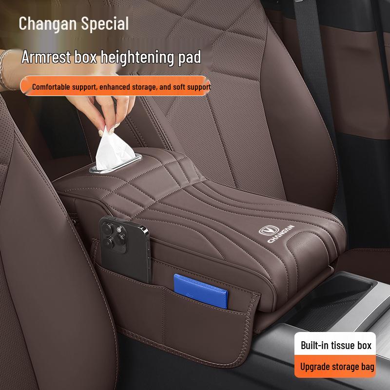 Changan Qiyuan Armrest Box Heightening Pad & Console Cover with Storage for Car Accessories