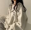Women's Spring and Autumn Letter Print Loose Pullover Sweatshirt Y2K Long Sleeve Crew Neck Knitted Sweatshirt