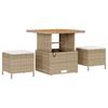 Garden Sofa Set 9 Pieces Beige Poly Rattan
