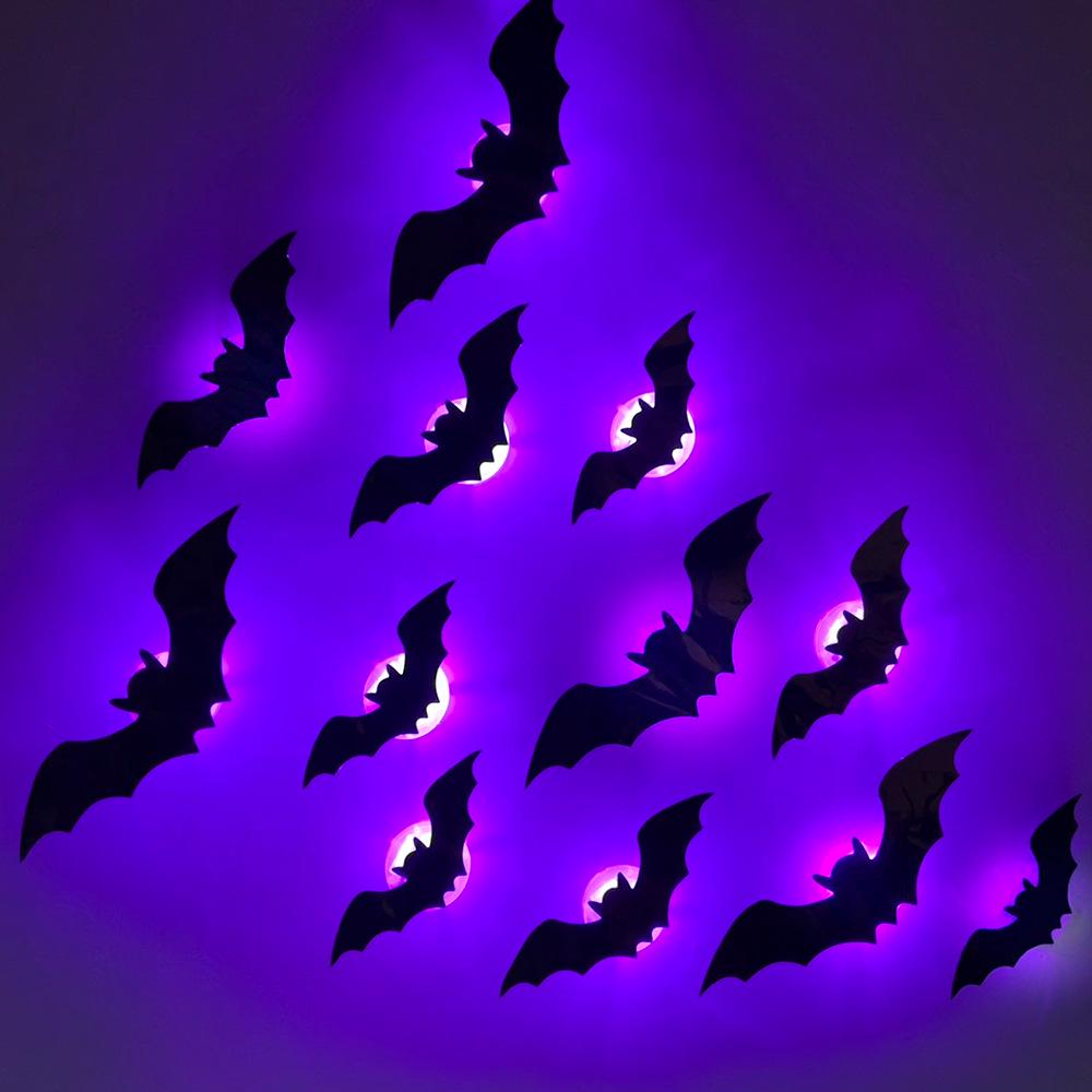 Halloween 3D Spider Bat LED Flashing Window Wall Stickers