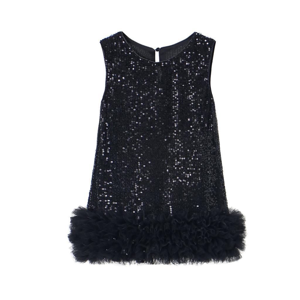 Children'S Vest Dress Autumn New Sequin Mesh Stylish Princess Dress Children'S Dress