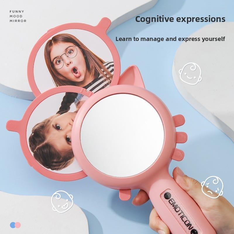 Baby Educational Mirror With Emotion Cards For Toddler Expression Recognition And Cognitive Development