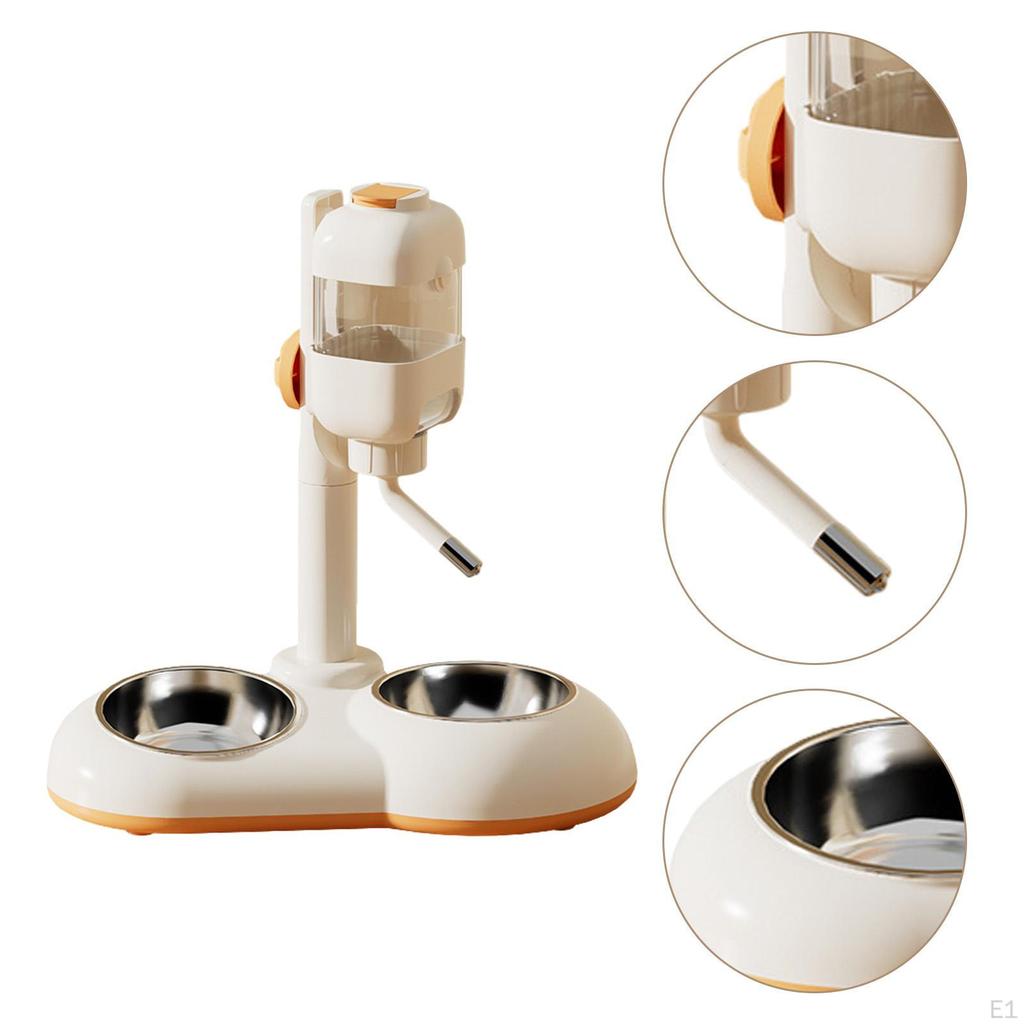 Cat Dog Water Dispenser Food Stand Easy To Fill Detachable and Washable Feeding Bowl Waterbowl for