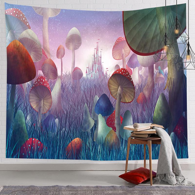 Tapisserie de champignons Décoration murale Boho Décor psychédélique Hippie Boho Tapisserie Décor Sorcellerie Revêtement mural Décor