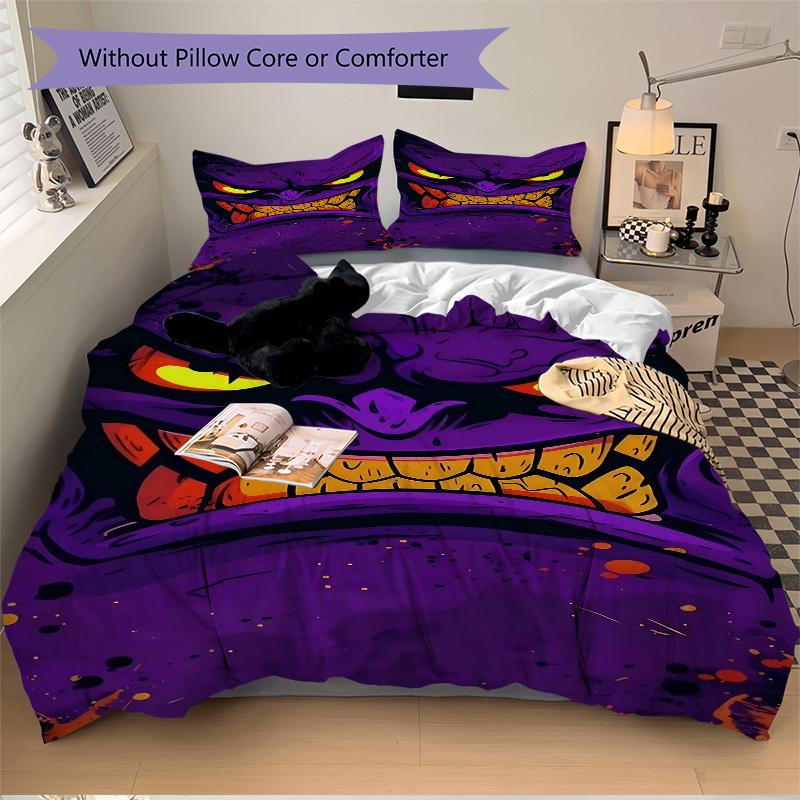3pcs bedding set Evil Monster Includes 1 Comforter + 2 Pillowcases, Without Pillow Inserts, Soft Comfortable,a0909053