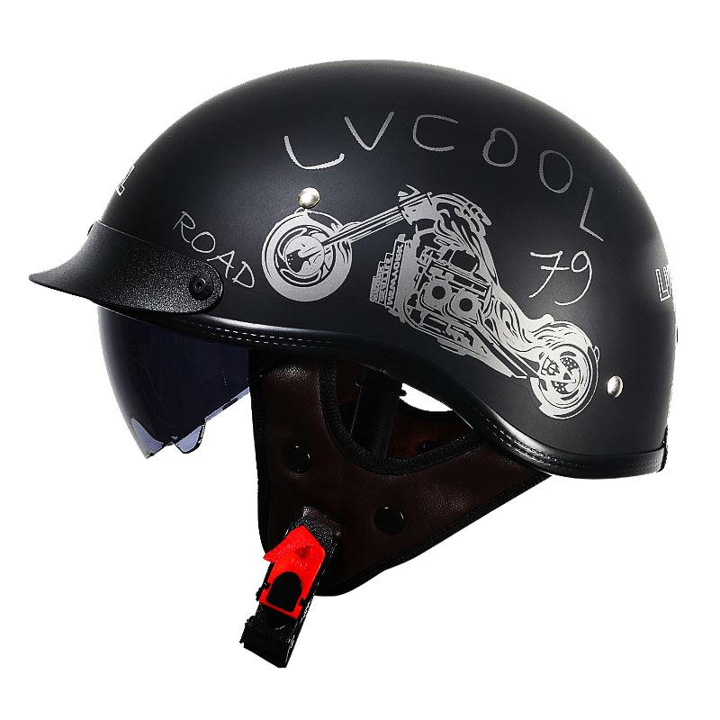 DOT-Certified Retro 3C Motorcycle Half Helmet for Summer
