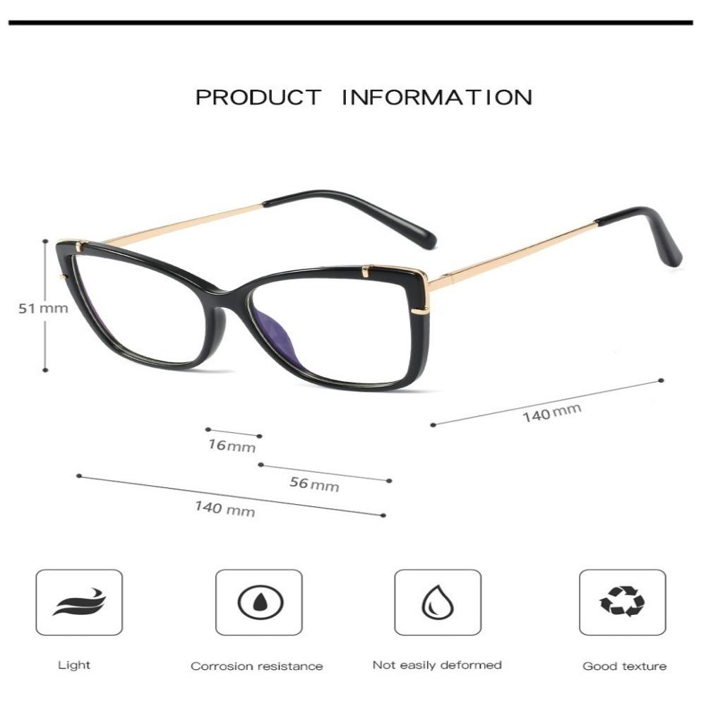 Anti Blue Light Flat Lens Metal Glasses Frame Square Optical Spectacle Comfortable Fashion for Women Computer Eyeglasses