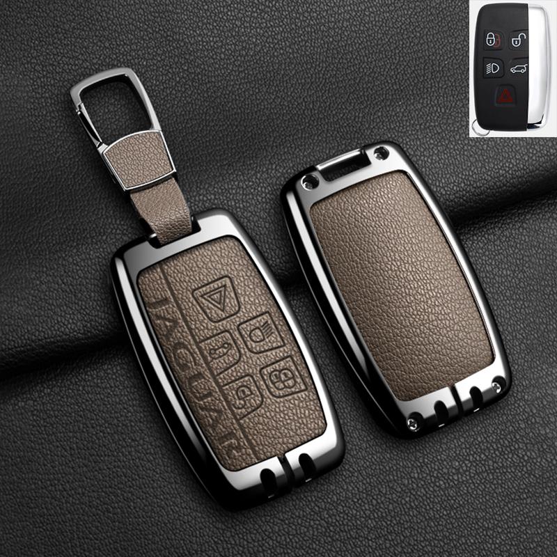Alliage Cuir Voiture Télécommande Clé Étui Housse Pour Jaguar XF XJ XE S-Type F-Type X-Type F-Pace I-Pace E-Pace Android XFR XKR Porte-clés