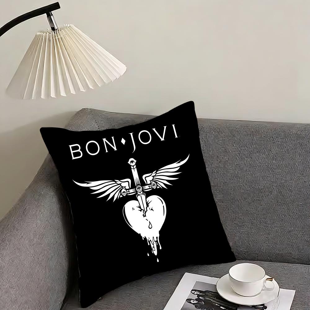 B-Bon Jovis Band Cushion Cover Pillowcase Ultra Soft Skin Friendly Fabric Cloud Like Comfort & Concealed Zipper