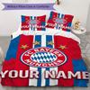 Custom Name Bayern Munich Pattern Bedding Uilt Set Uilt Cover Pillowcase Home Decoration Birthday Gift (1*duvet Cover+2*pillowcase Without Core)
