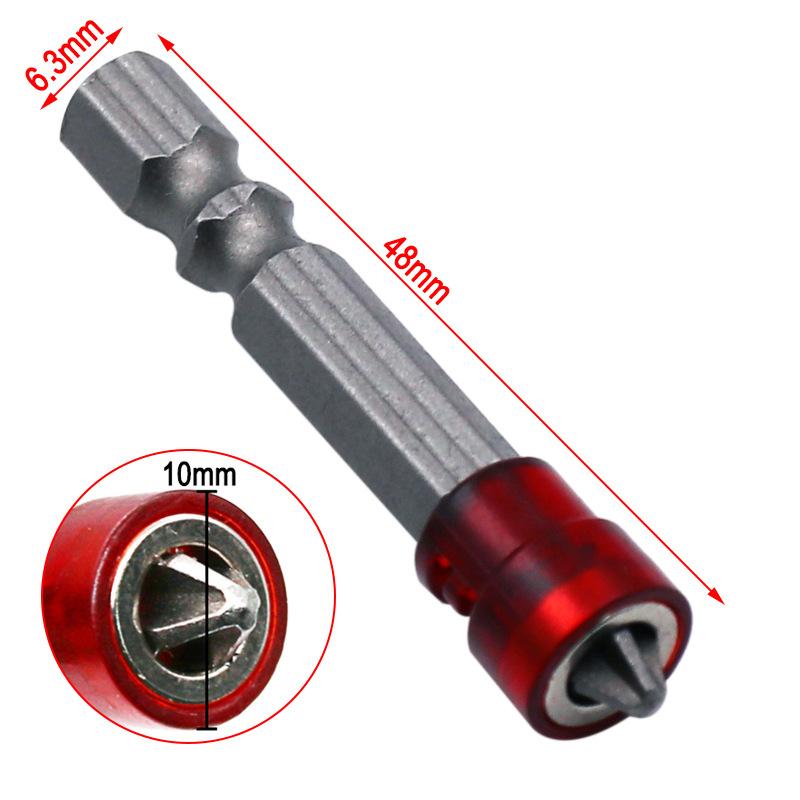 1/4" Screwdriver Bits Red Head Magnet Driver Hex Shank With Magnetizer Cross Magnetic Bit Hand Electric Screw Tool Accessories