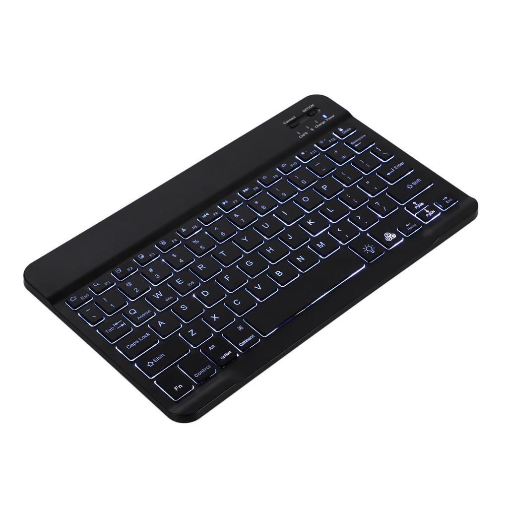 Wireless Bluetooth Keyboard with Colorful Backlight for Mobile Phones and Tablets, Compatible with 7-10 Inch Devices, Luminous Russian Layout