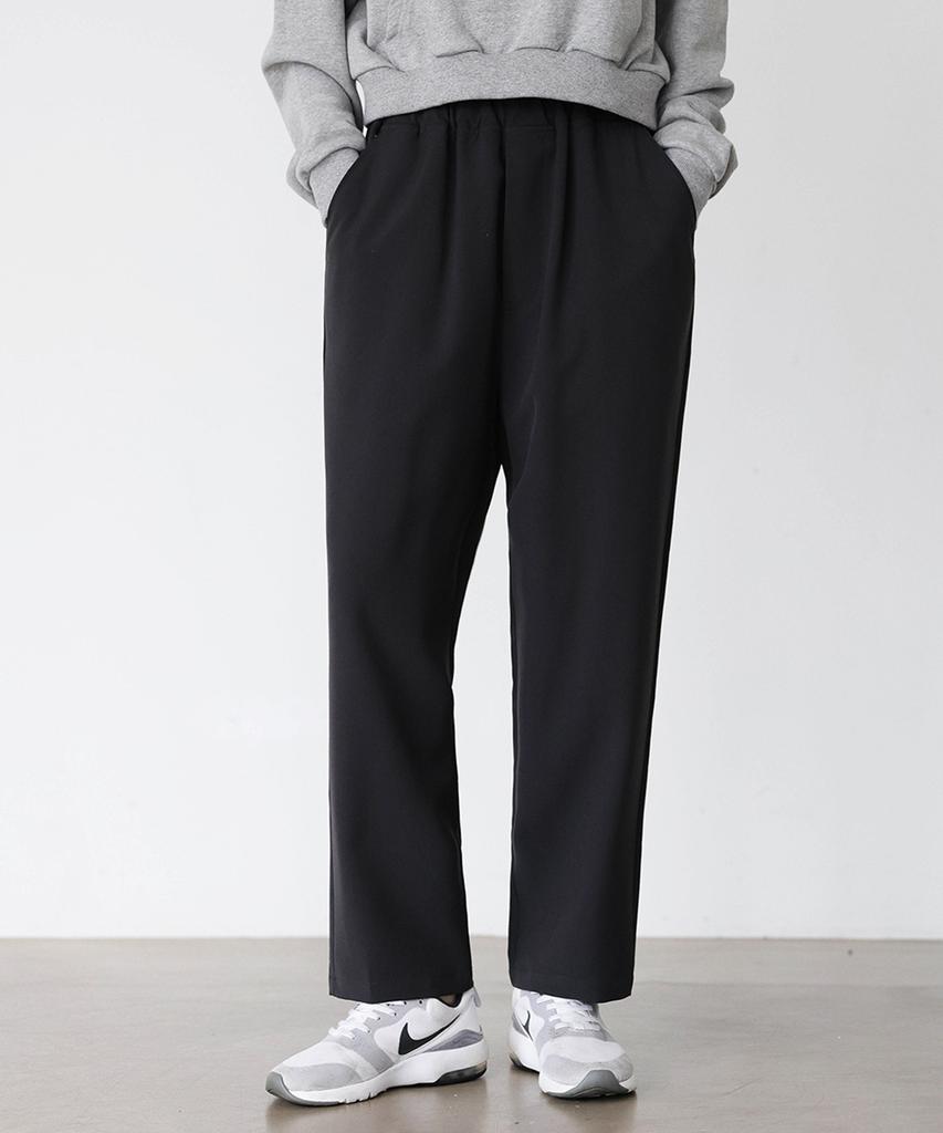 Jikeulib Elastic Waist Straight Loose Fit Slacks