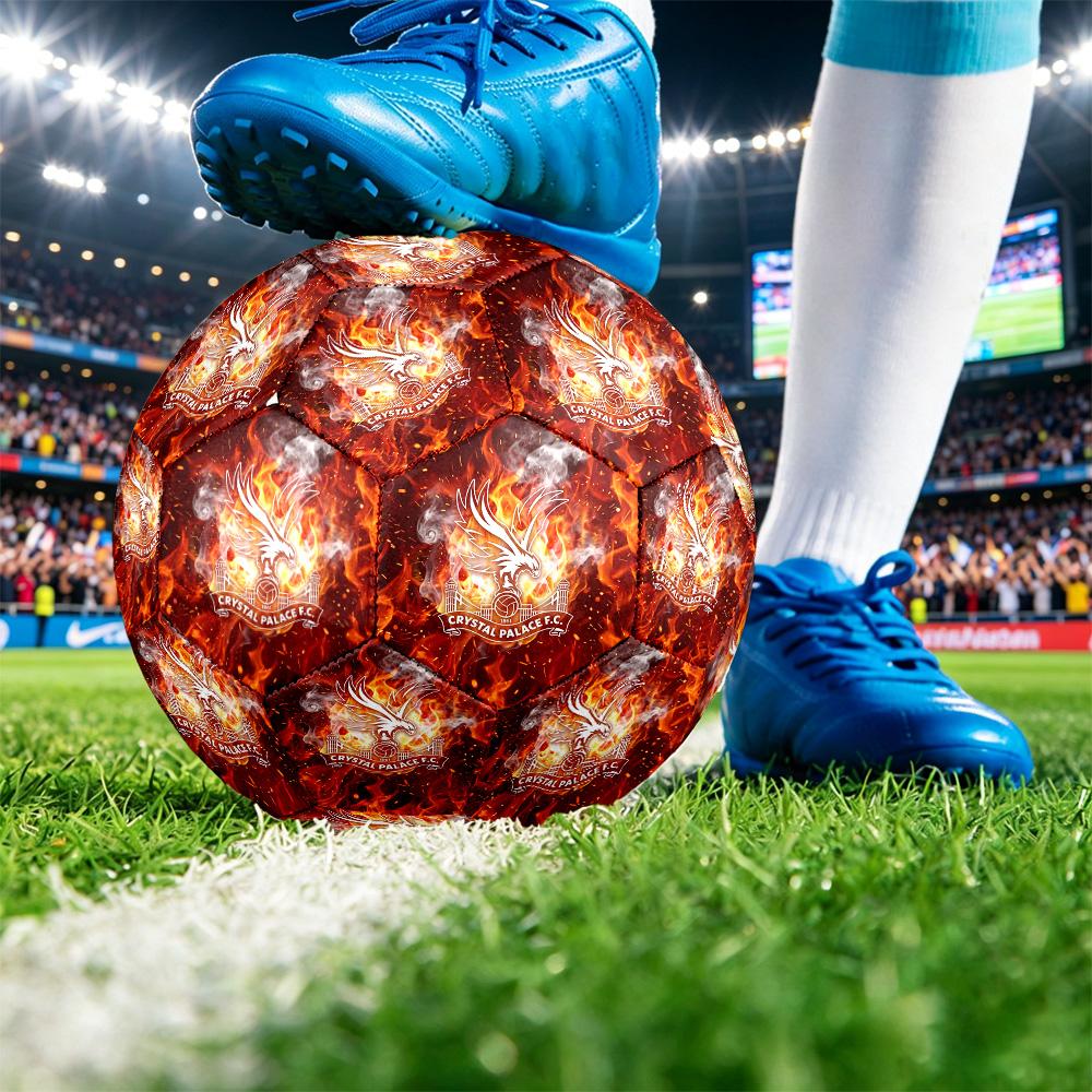 Crystal Palace Football Aufgedruckt Größe 5 Fußball Botball, Anti-Rutsch Erwachsenen Spiel Fußball Souvenir für Fußballfans